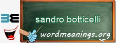 WordMeaning blackboard for sandro botticelli